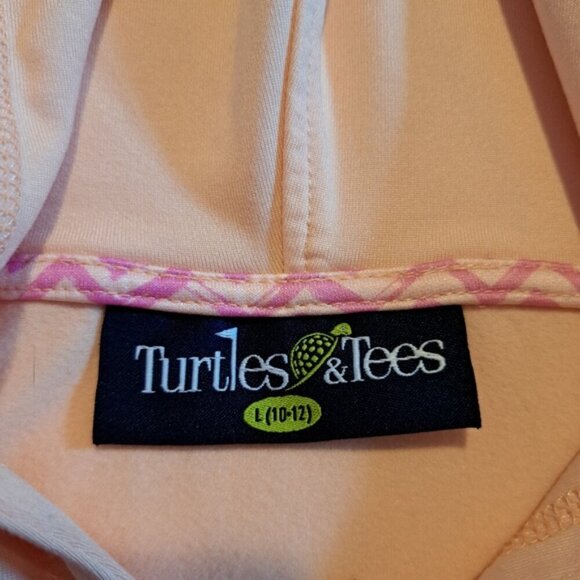 Turtles & Tees girls size L or 10/12 hoodie GUC peach with pink - Picture 3 of 5